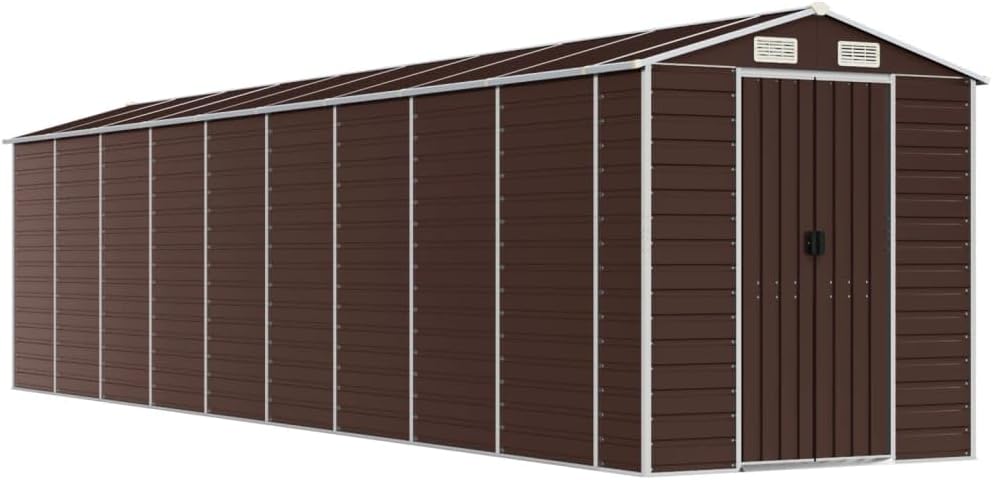 vidaXL Abri de Jardin Marron 191x810x198 cm Acier galvanisé