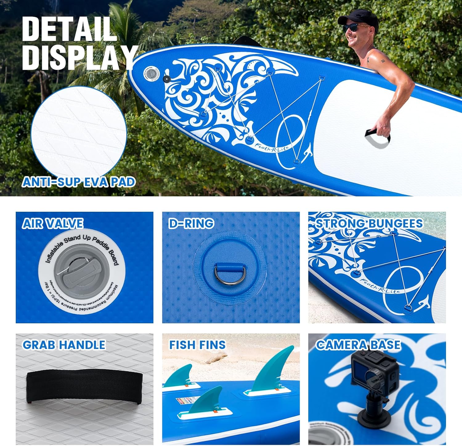 FEATH-R-LITE - Stand Up Paddle gonflable adulte - accessoires variés