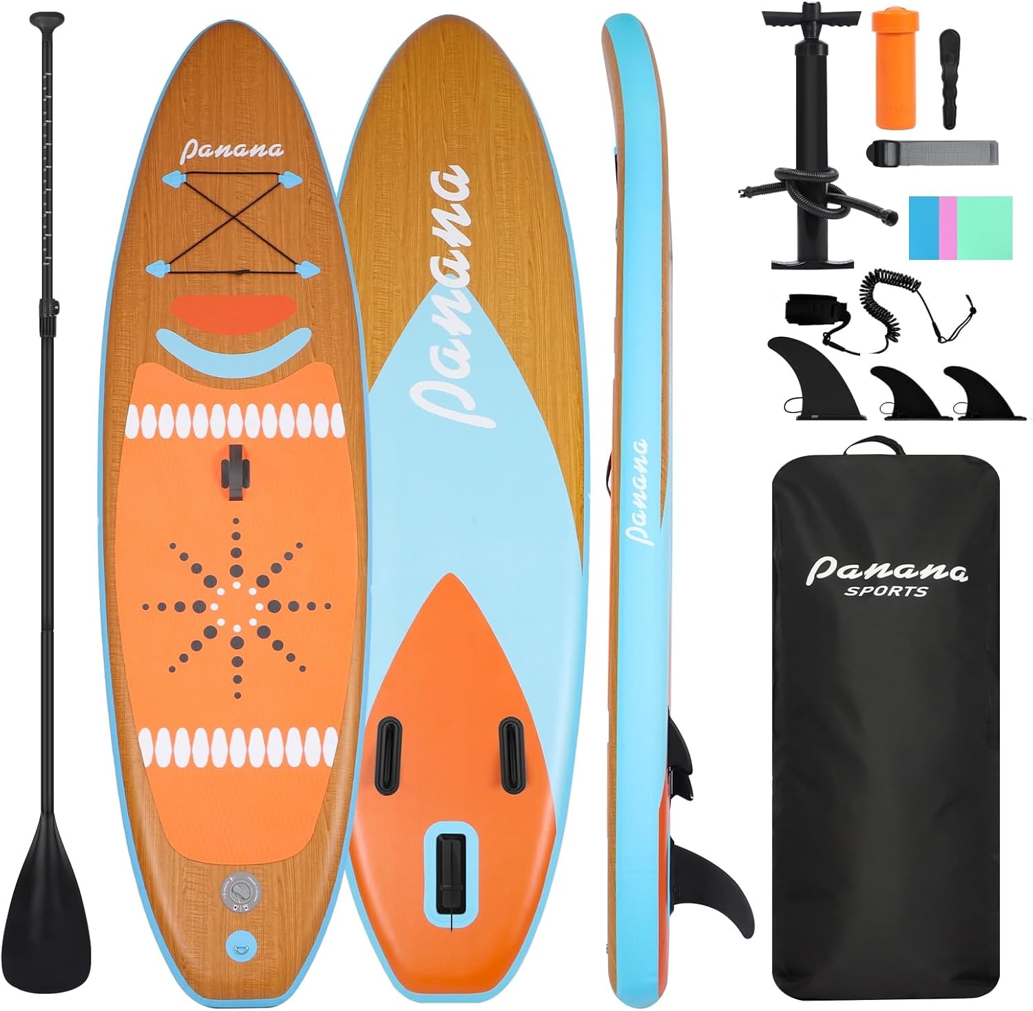 Panana - SUP Gonflable - 320cm - légère, pont antidérapant, accessoires
