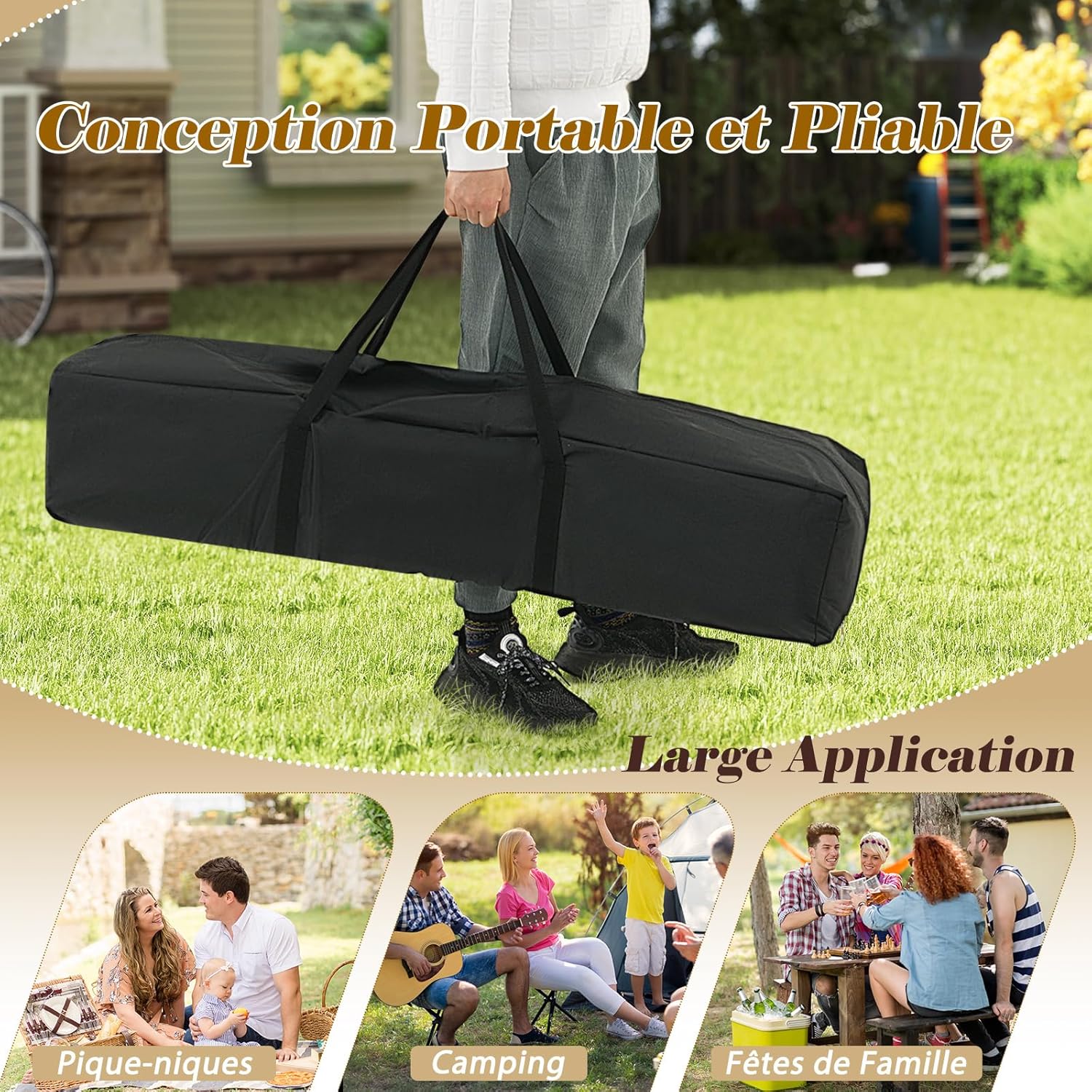 RELAX4LIFE Tonnelle Pliante 3x3 avec Moustiquaires, Tonnelle de Jardin Exterieur Facile à Monter, Toit Ventilé Argenté, Protection Solaire, Sac Inclus, Pavillon de Jardin pour Terrasse Patio, Beige
