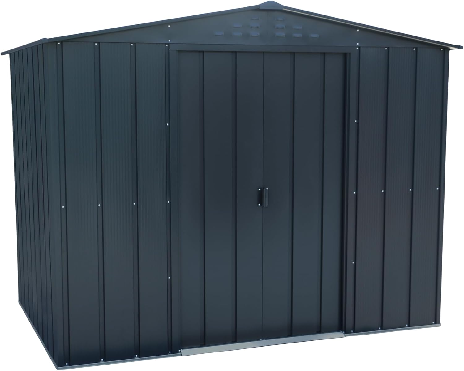Duramax TOP Shed 8 x 6 (4.37 m²) Abri de jardin en métal, fabriqué en acier galvanisé, structure de toit renforcée, abri de jardin en métal sans entretien et résistant aux intempéries, Anthracite