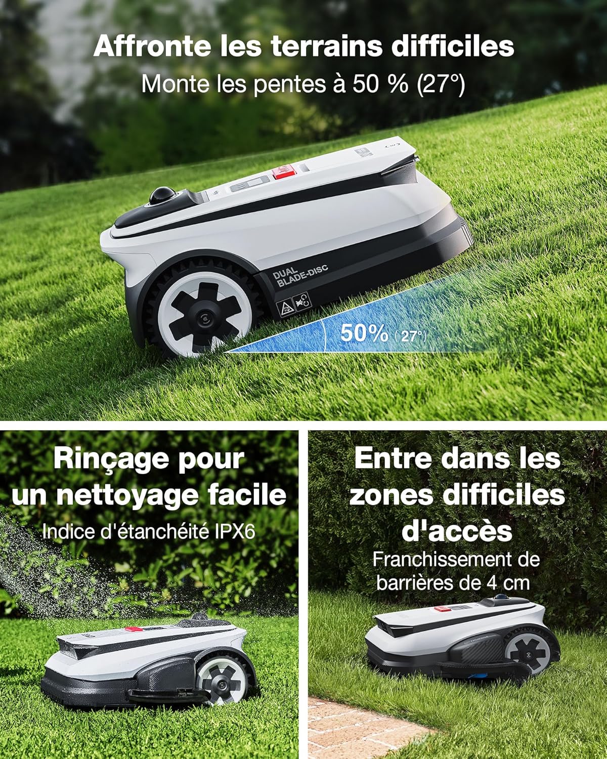 Ecovacs - Goat série A1600 - 1600m² - Navigation LiDAR 360°, cartographie IA, recharge rapide, A1600