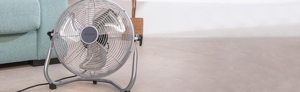 ventilateur de sol, ventilateur de sol silencieux, ventilateur de sol puissant, cecotec