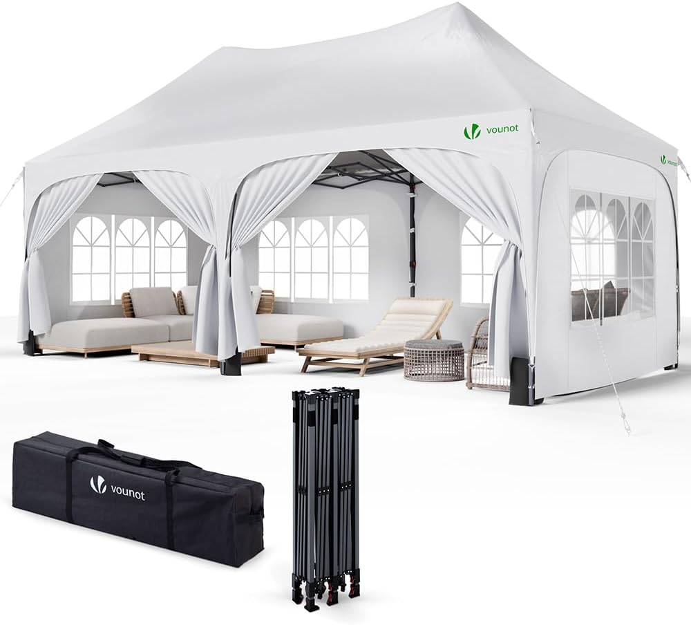 VOUNOT - tonnelle pliante 3x6m - 6 parois, imperméable, anti-UV