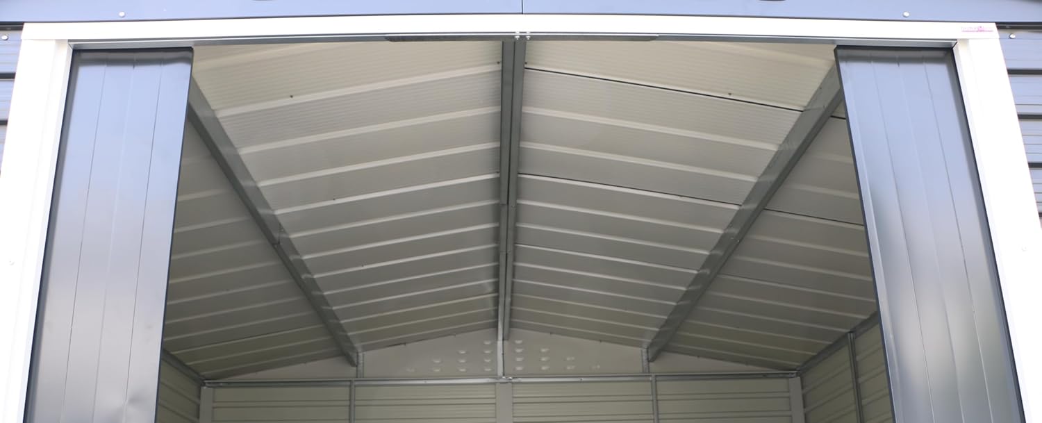 Duramax Alpine 8 x 6 (4,79 m²) Abri de Jardin en métal avec Base en métal, Acier galvanisé à Chaud, Structure de Toit renforcée, Abri de Jardin sans Entretien et résistant aux intempéries, Anthracite