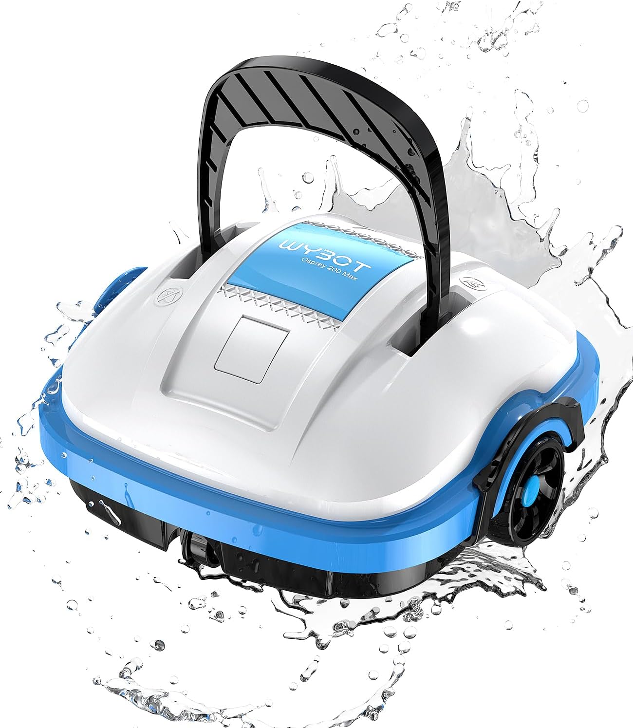 WYBOT Osprey 200 Robot Piscine,Aspirateur Piscine sans Fil,Stationnement Automatique,Moteurs Doubles Nettoyeur de Piscine,Filtration 180 µm,pour Piscines Hors Sol 50m²-Blanc