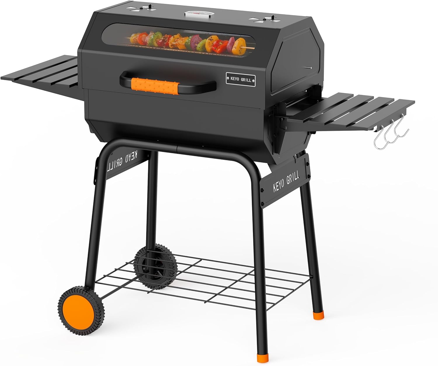 KEYO Grill 23 pouces barbecue pentagonal, chromé, 469 Sq In-23 Pouces