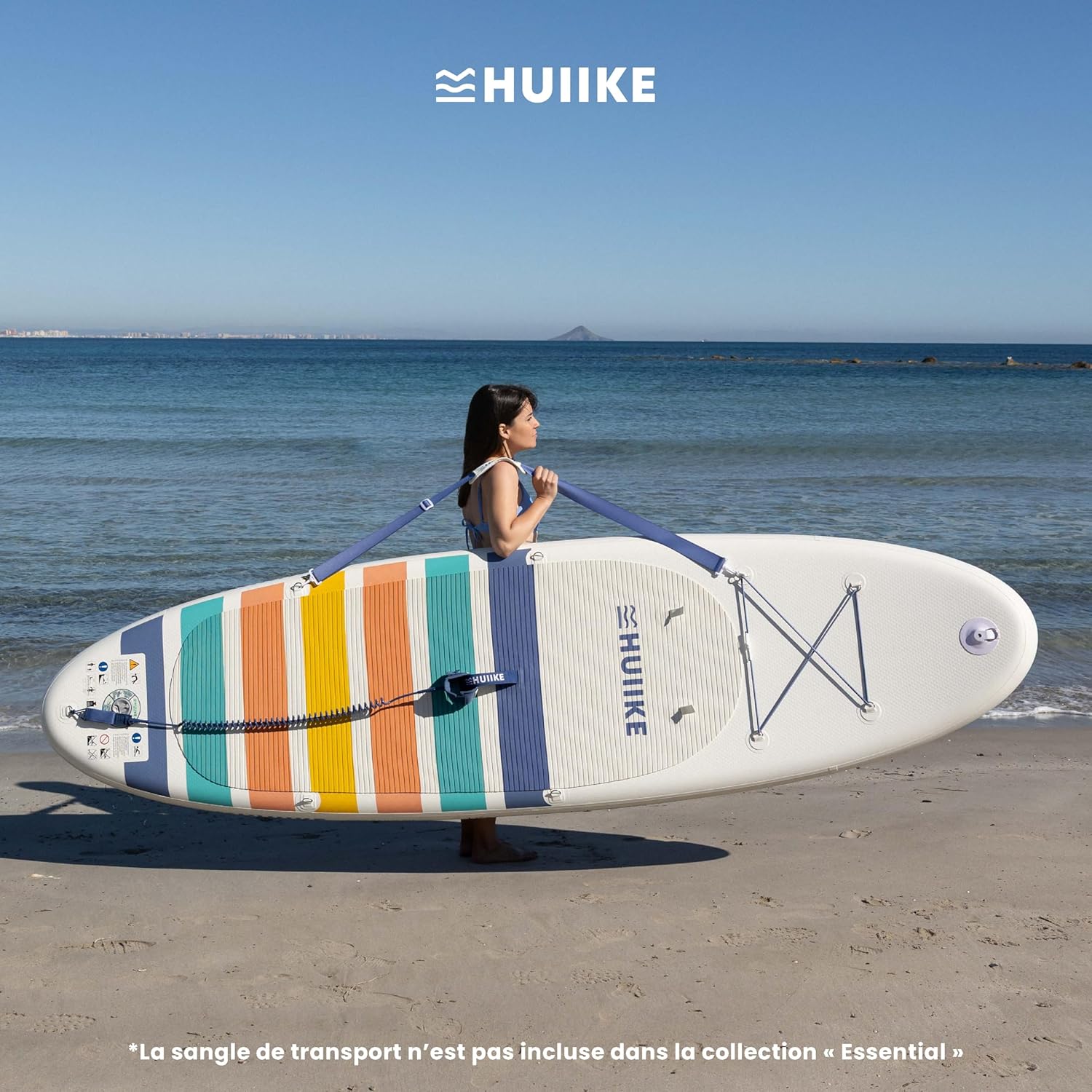 HUIIKE Paddle Gonflable Adulte avec Accessoires Inclus, Pagaie, Ailerons, Pompe. Planche de Stand Up Paddle Grande Stabilité et Résistance. 305 x 84 x 15 cm, Jusqu'à 130 kg