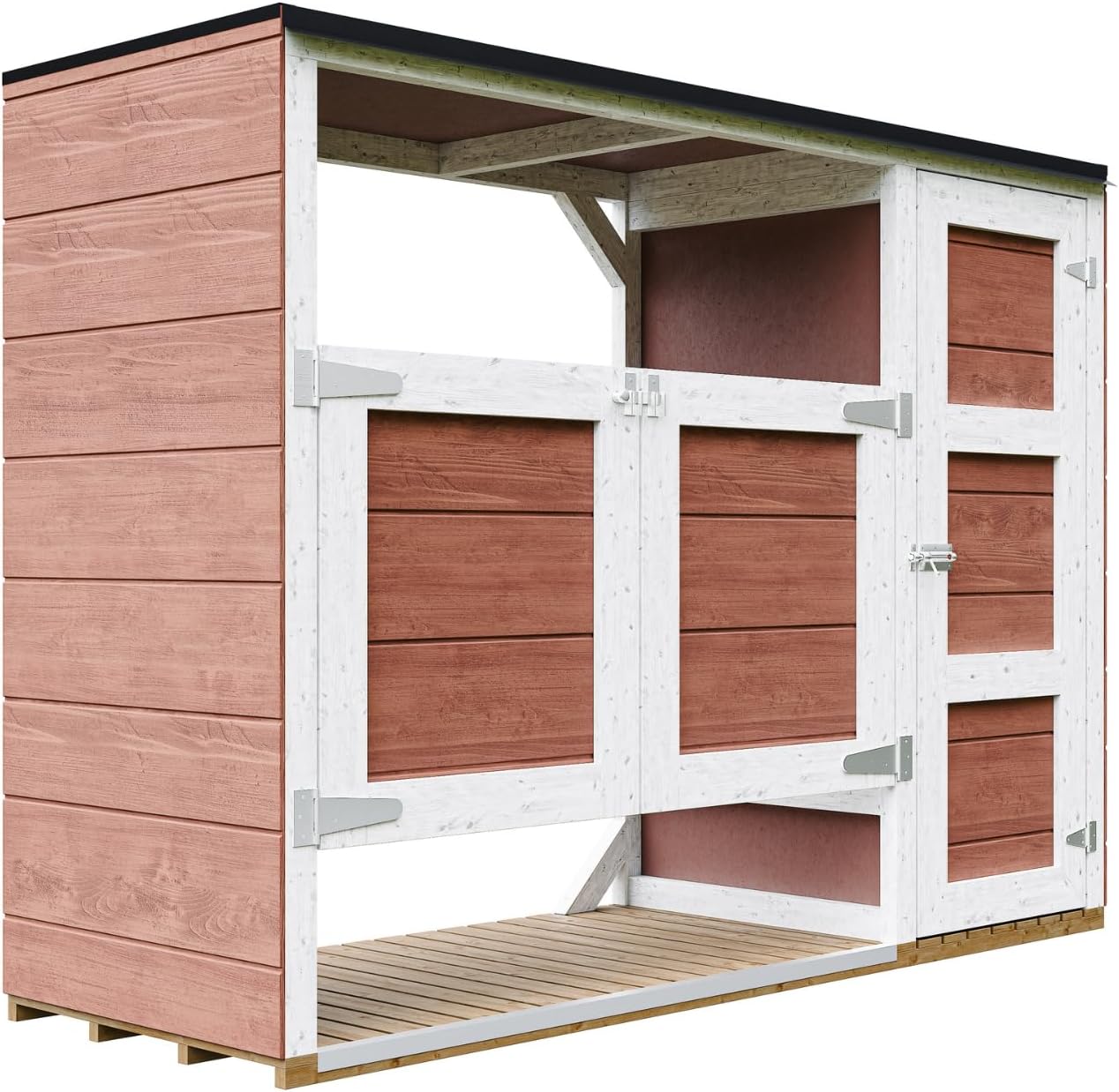 Timbela - Série M981A-REDWOOD - 2x240L - Abri poubelles extérieur, coffre jardin, armoire, cabane - M981A-REDWOOD