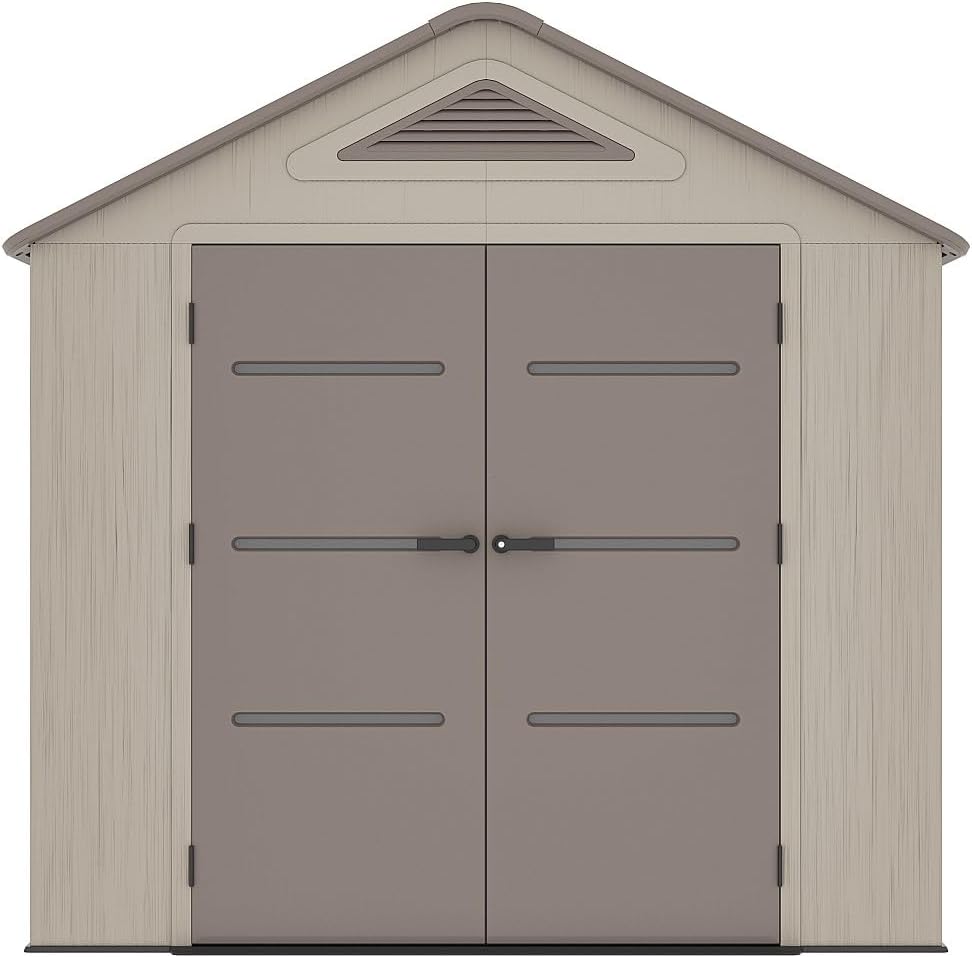 Vente-unique - Abri de Jardin Beige/Marron 9,5m² résine, plancher, ép. 22mm ANTEVA