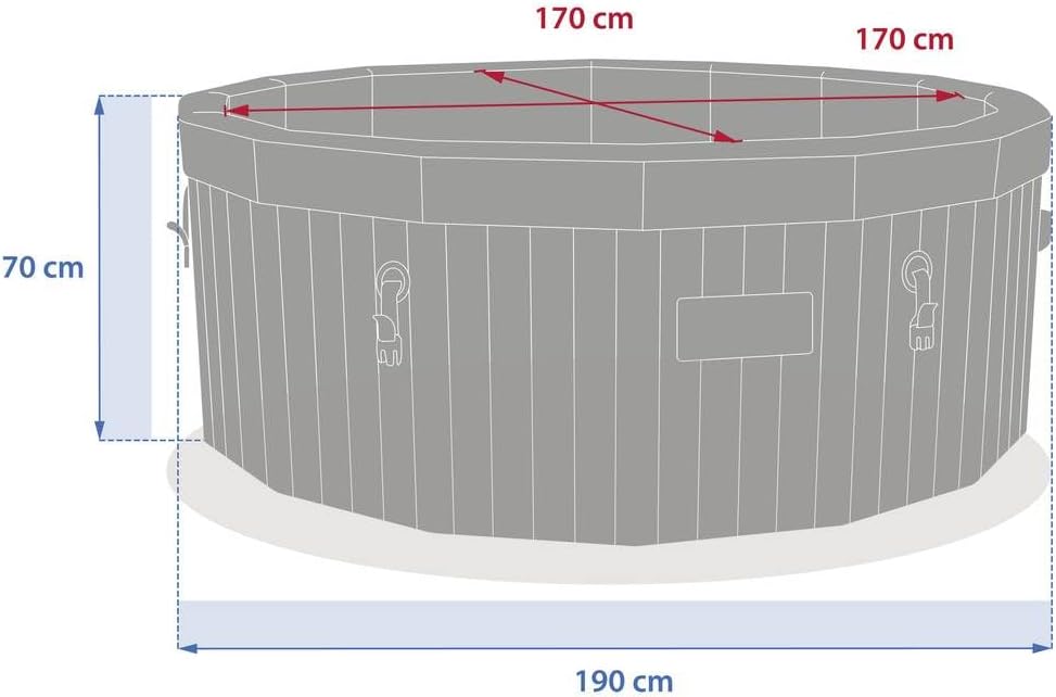 Hespéride - Spa Nordik Ø190 cm - 5-7 pers, 180 jets, WiFi connecté, effet bois
