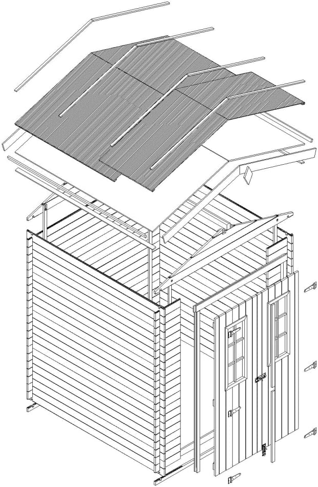 Abri de Jardin en Bois - Stockage extérieur I196xL136xH218 cm/ 1.98 m2 Petit abri à Outils, Local à vélos - TIMBELA M367C
