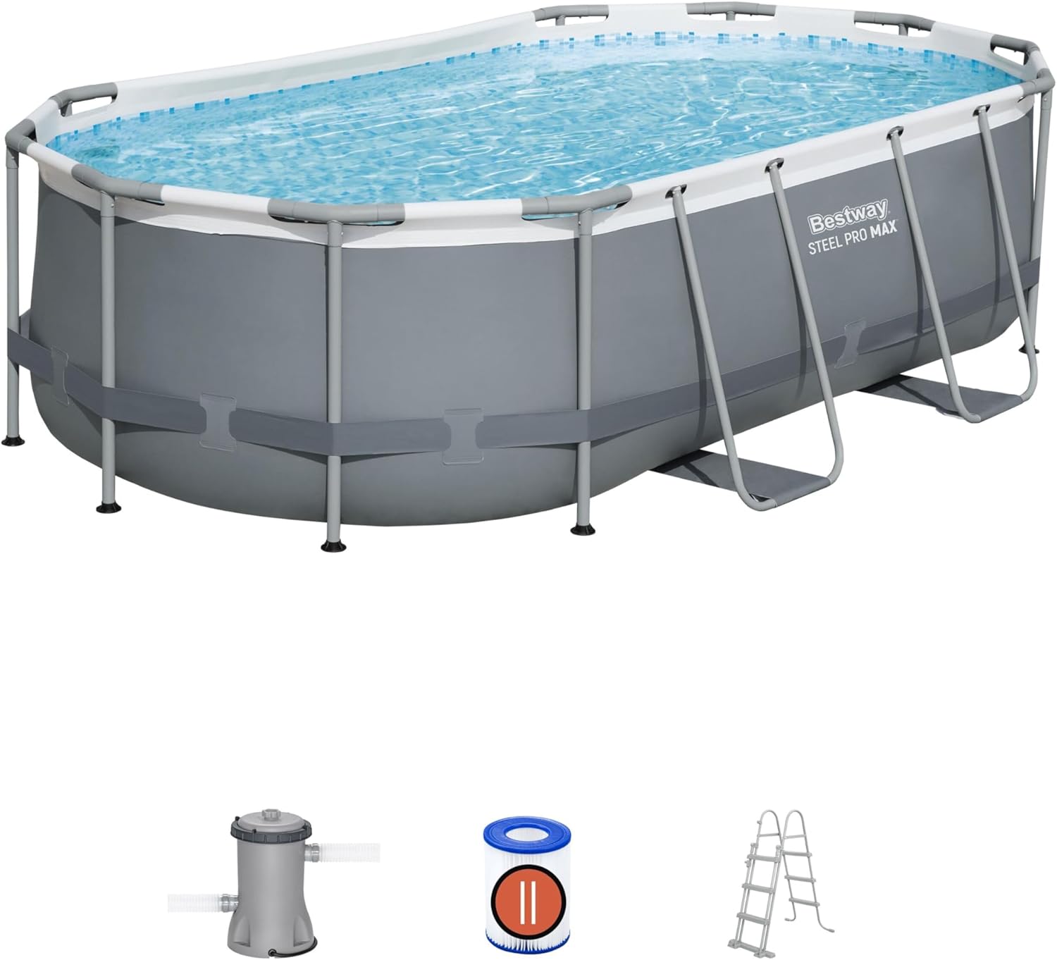 Bestway - Steel Pro Max - 427x250x100 cm - piscine hors sol, gris
