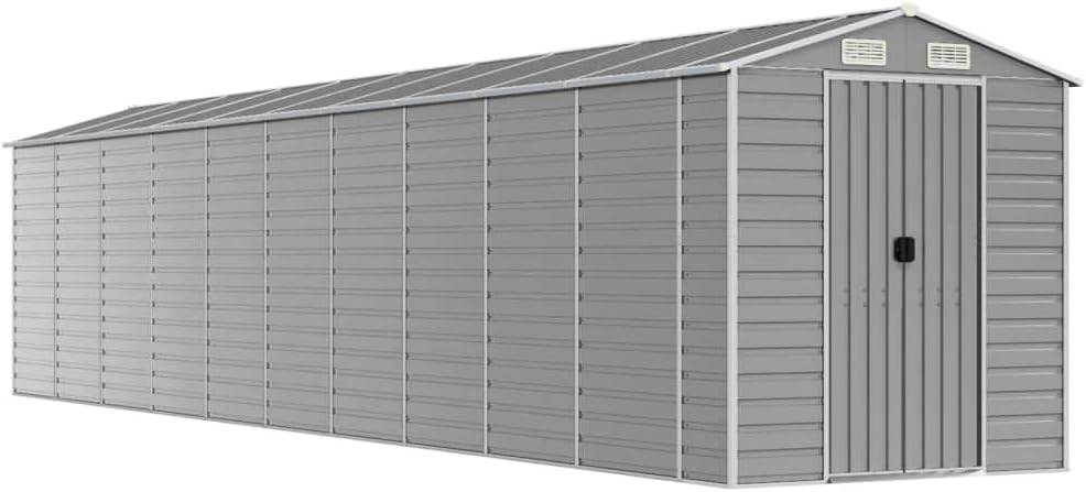 vidaXL Abri de Jardin Gris Clair 191 x 895 x 198 cm en Acier galvanisé