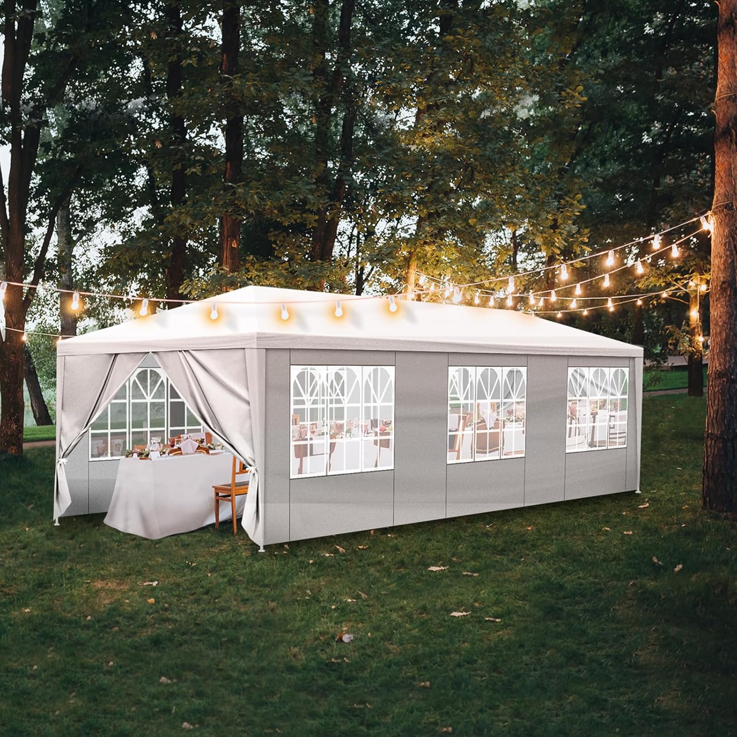 Bonnlo - tonnelle de jardin Série PE - 3x9m - 8 parois, 6 fenêtres, imperméable