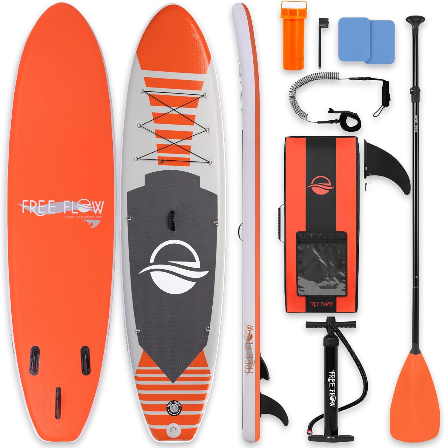 SereneLife - Stand Up Paddle gonflable adulte 6” - accessoires complets - pont antidérapant - SLSUPB10
