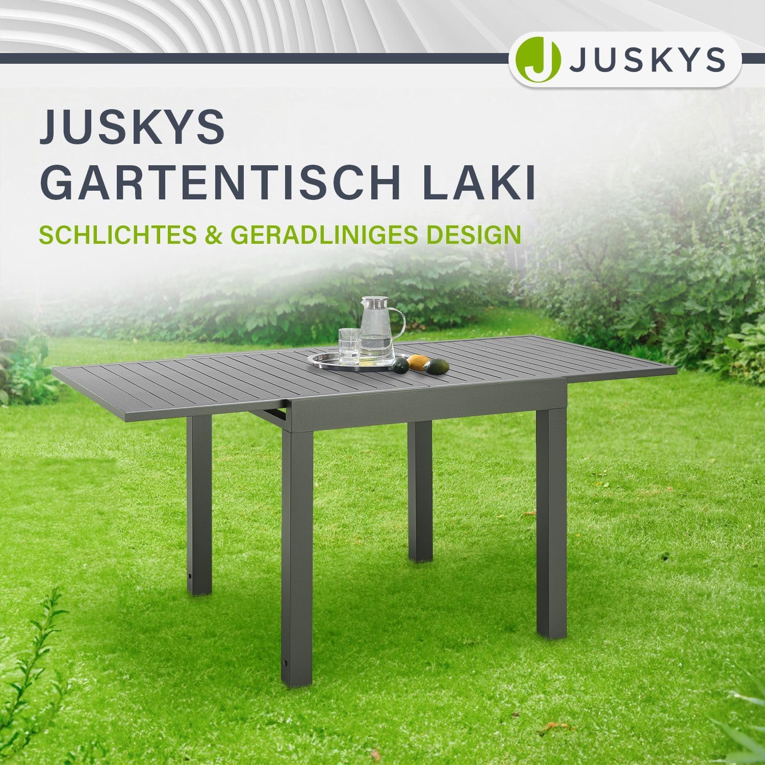 Juskys - Laki - 80x80 cm extensible - Table aluminium balcon jardin