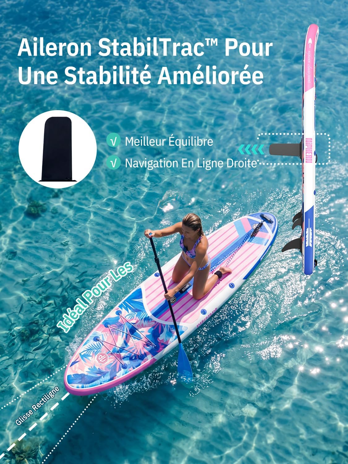 Niphean - Paddle gonflable adulte 320cm, 200kg, siège, pour 2 personnes