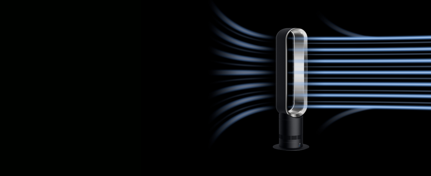 Le ventilateur tour Dyson Cool diffusant de l’air froid.