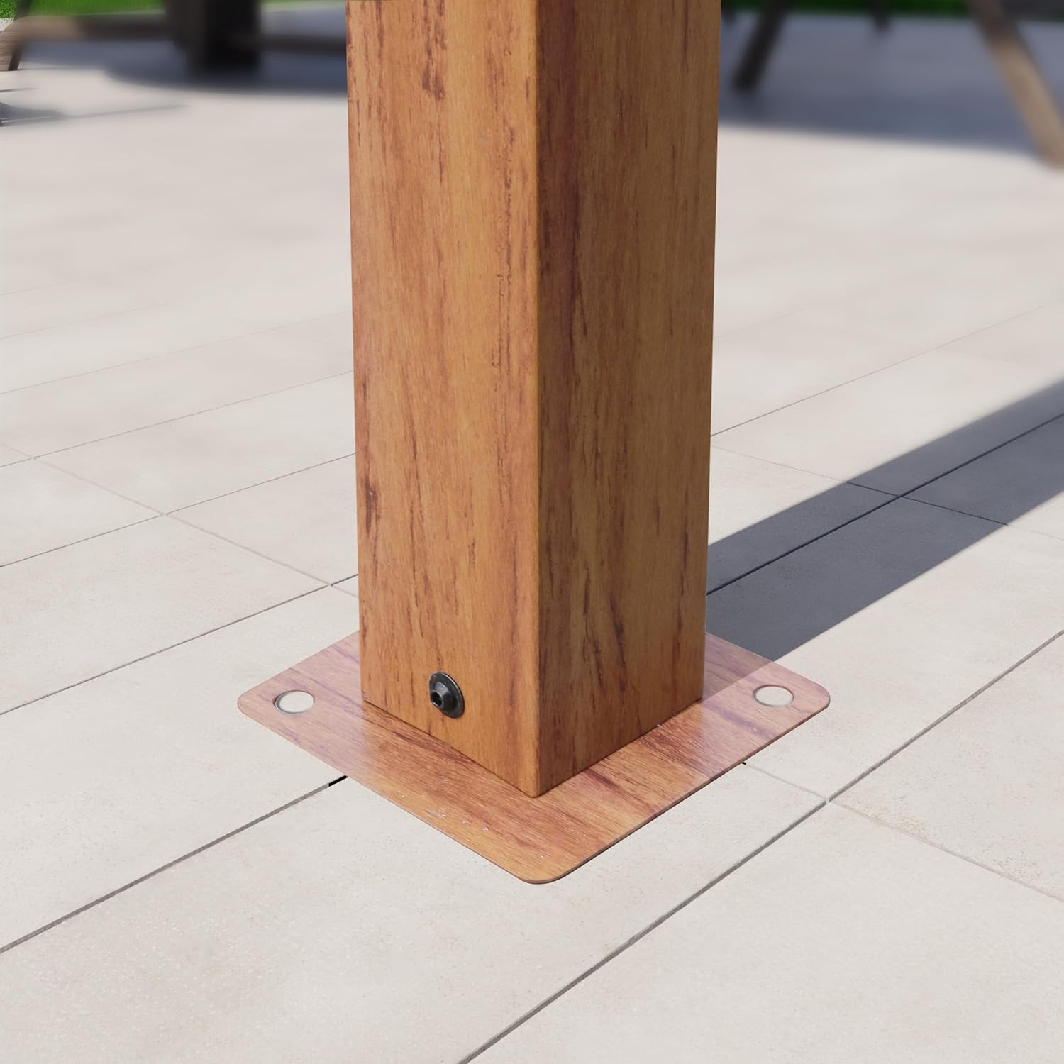 PRIMEYARD - pergola toit rétractable - 3x3 m - acier aspect bois