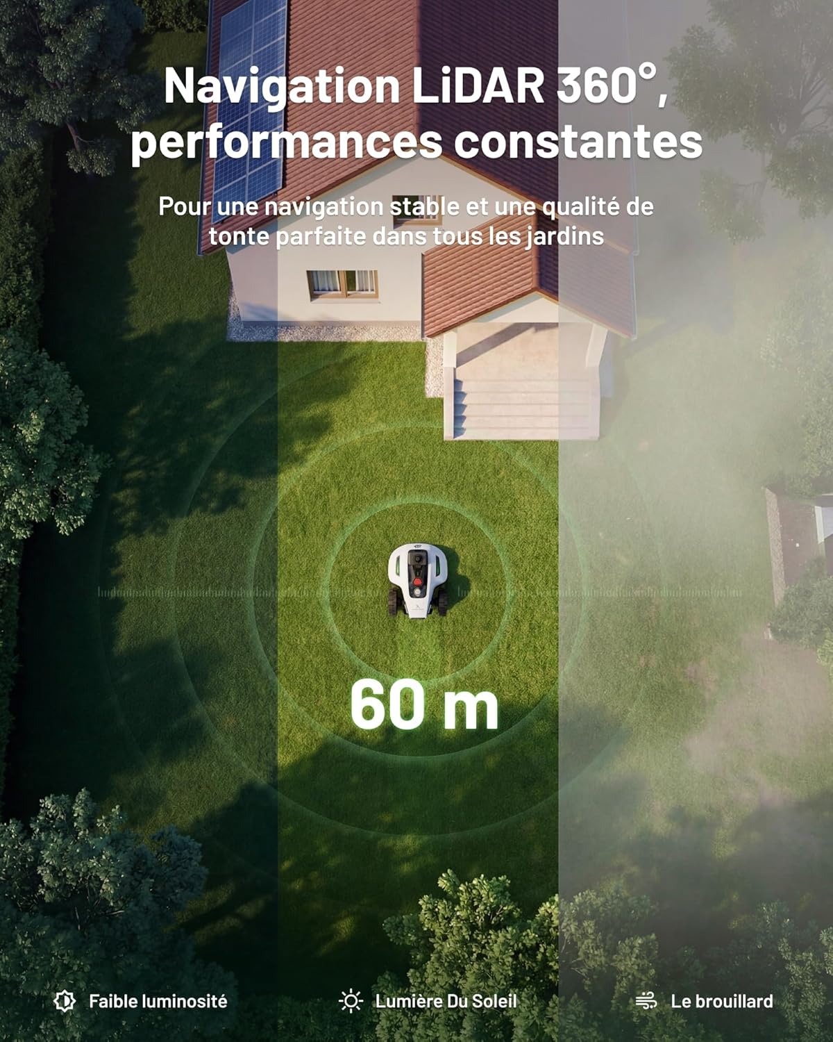 MAMMOTION - YUKA Mini 2 - 1000 m² - IA, LiDAR 360°, caméra, DropMow, pentes 45%