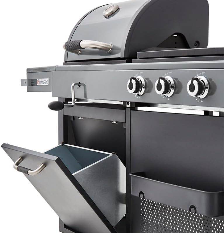 Favex - Brasero Bi-Energy XL - 60x42 cm - gaz/charbon, 3 brûleurs, housse