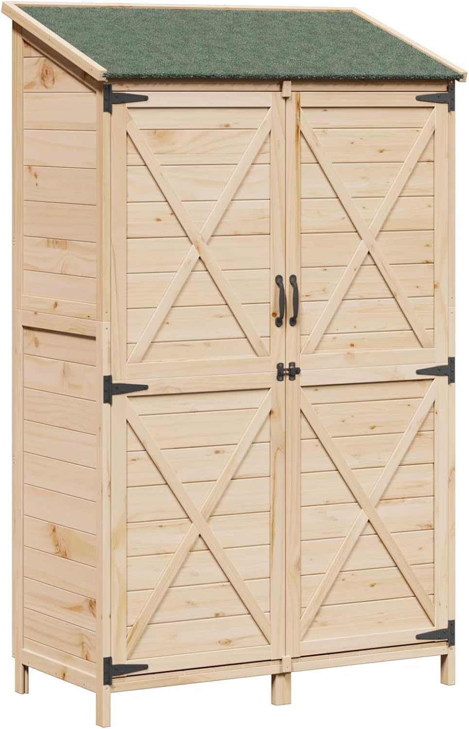 vidaXL - Abri de jardin bois naturel - 106x56x176,5cm - spacieux, aéré, résistant intempéries