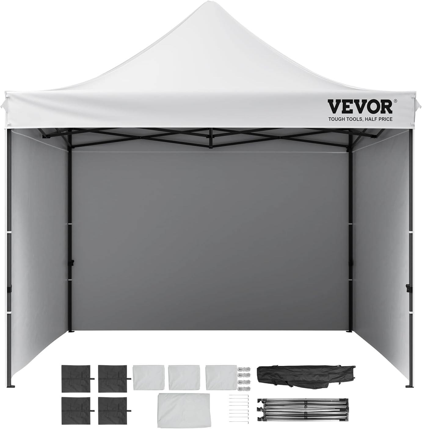 VEVOR - Pop-up Tonnelle - 304,8x304,8 cm - UV résistant, étanche, parois amovibles, sac à roulettes