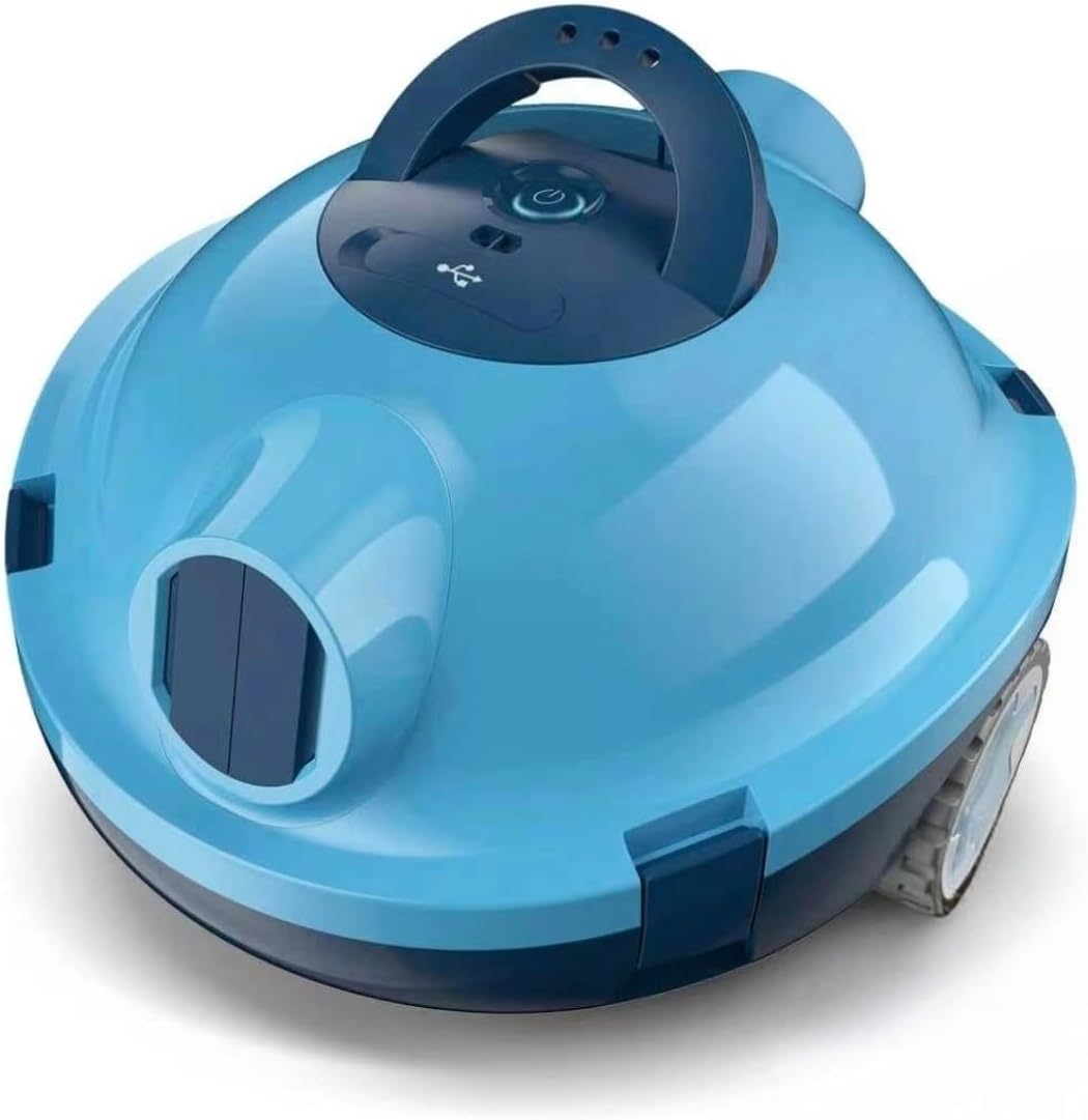 MEDOXA Robot Nettoyeur de Piscine sans Fil, aspirateur de Piscine Automatique, 120 Minutes d'autonomie, Auto-stationnement, Robot Piscine jusqu'à 100 m²（Bleu Seulement 15 en Stock）