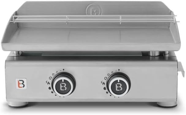 Favex - Brasero plancha gaz inox 2 feux 52x34cm 5,3kW Stable Flame