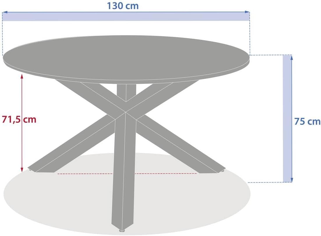 Hespéride - Table de jardin Oryon - 130cm ronde - 6 places, coloris café