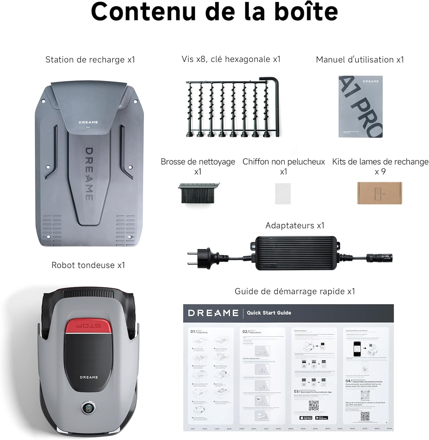 Dreame - A1 Pro série - jusqu’à 2000m² - Lidar 3D, contrôle app, A1 Pro