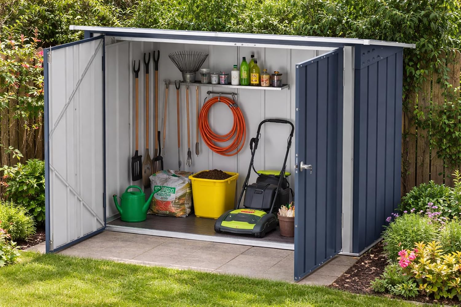 Duramax - Abri à vélos double - 203x101x146 cm - métal, portes verrouillables