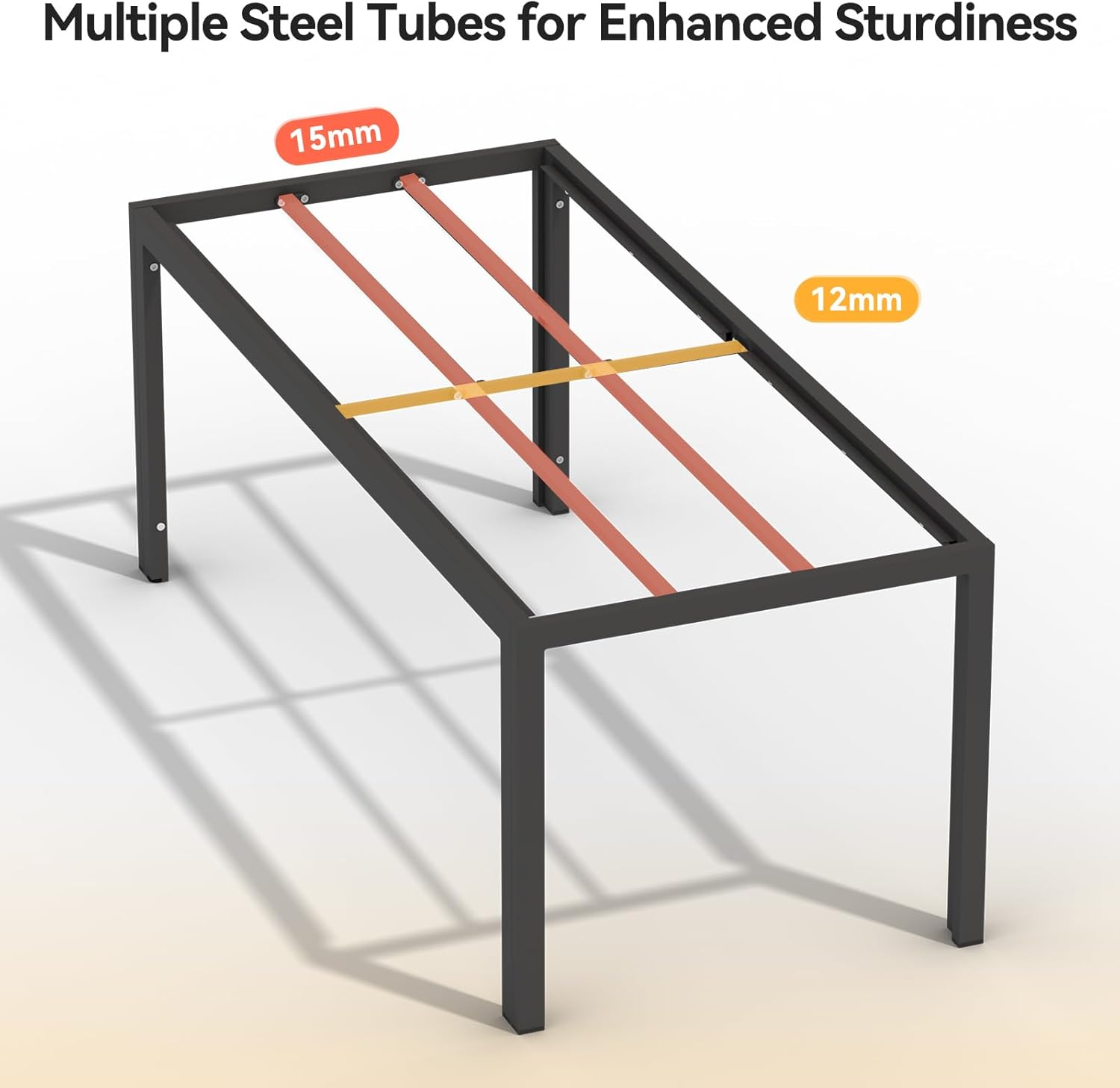 JUMMICO - Table jardin aluminium aspect bois 189x80cm, 6-8 pers, teck