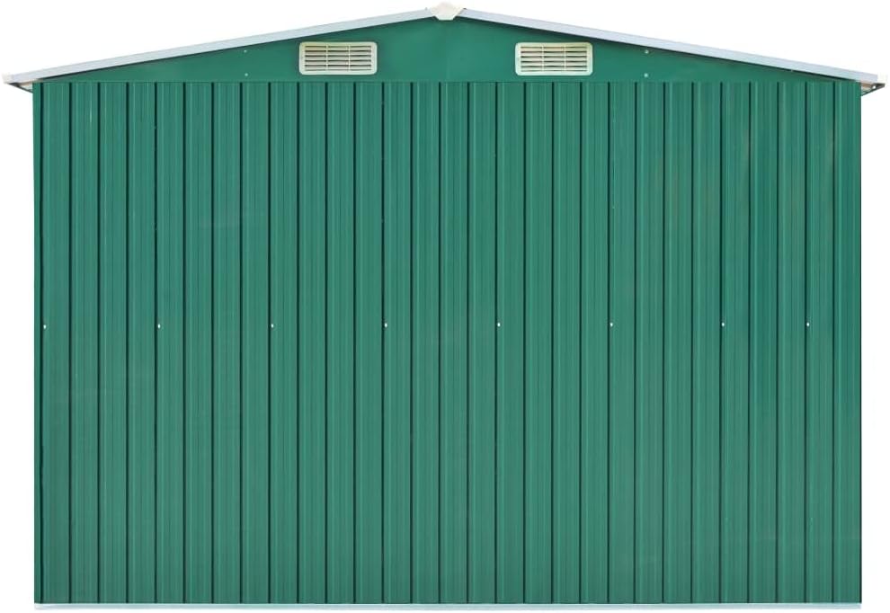 vidaXL Abri de jardin structure extérieure terrasse balcon pelouse cour garage auvent construction outil stockage hangar maison métal vert