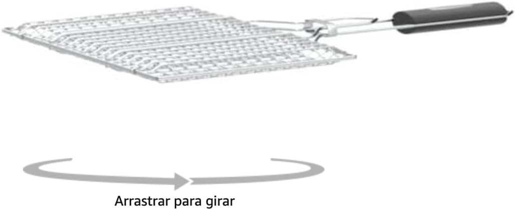 Amig - Fireplus Barbecue Grill | Double Grille en Acier Inoxydable | Avec Poignée en Caoutchouc Antidérapante | Avec Verrouillage de Sécurité | Dimensions: 32x21,5cm