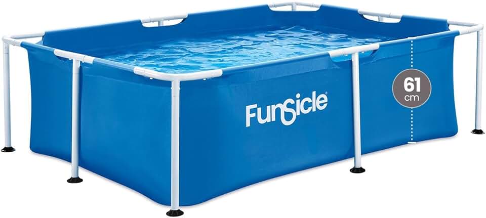 Funsicle - Piscine tubulaire rectangulaire - 2,13x1,52x0,61 m - montage facile, résistante