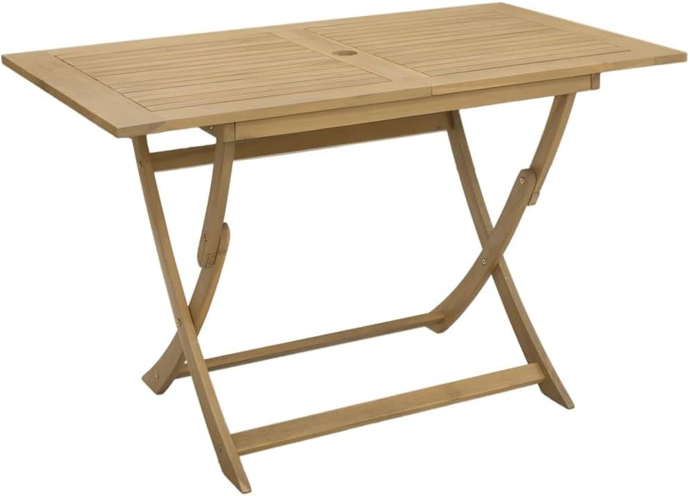 vidaXL - Table pliante jardin acacia solide, moderne, 110x70 cm