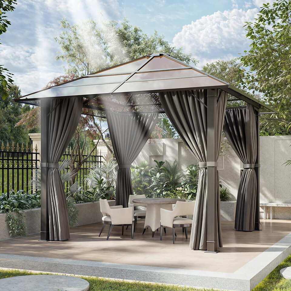 Devoko - Tonnelle Hardtop Aluminium 3x3m, étanche UV, gris