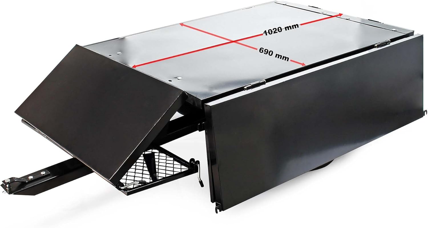 Wiltec - Remorque basculante - 114x76x30 cm - grille, parois amovibles