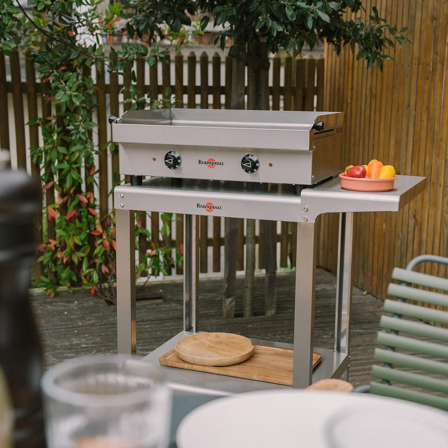 Krampouz - Plancha Électrique Samba - 54x33 cm - Inox, 2500W, 2 zones, 2 thermostats, PFSB2AA-KR