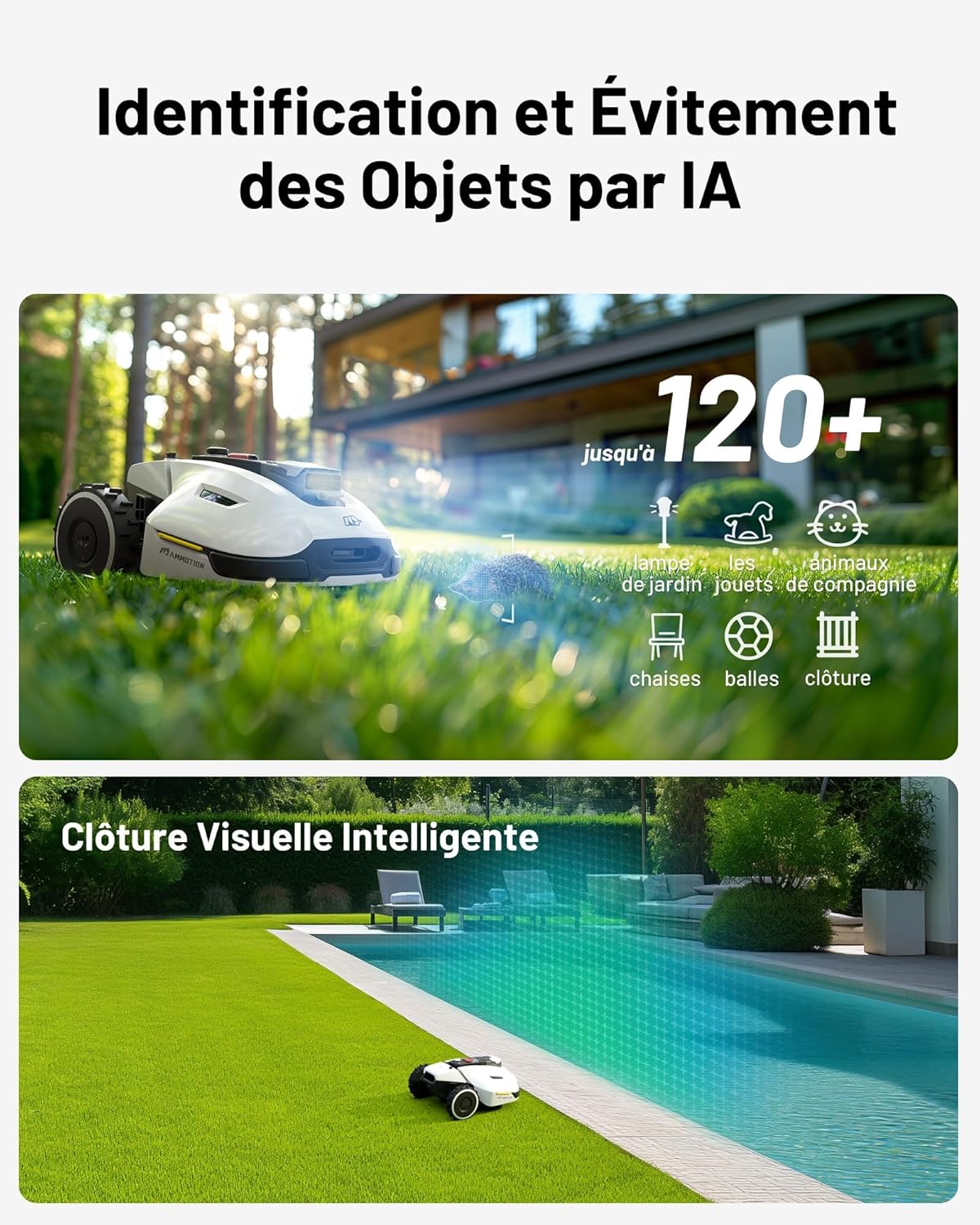 MAMMOTION - YUKA 2000 - 2000-2400m² - robot tondeuse sans fil, RTK+Vision, double disque, 4G