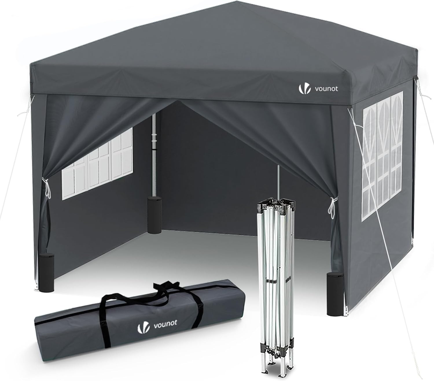 VOUNOT - Tonnelle pliante jardin - 3x3m - 4 côtés, sacs de sable, housse