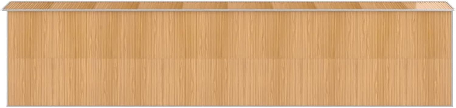 ShGaxin Abri de jardin en acier galvanisé marron clair 192 x 855 x 223 cm