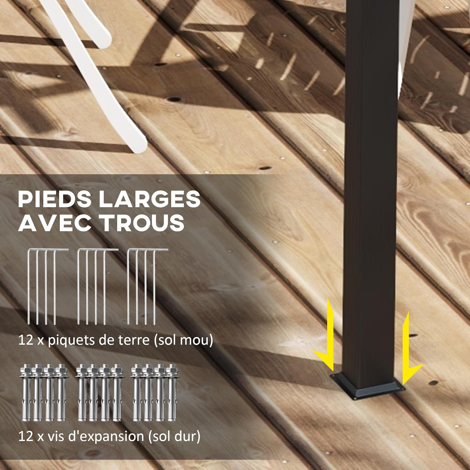 Outsunny - pergola aluminium rétractable 3,6x6m terrasse gris foncé