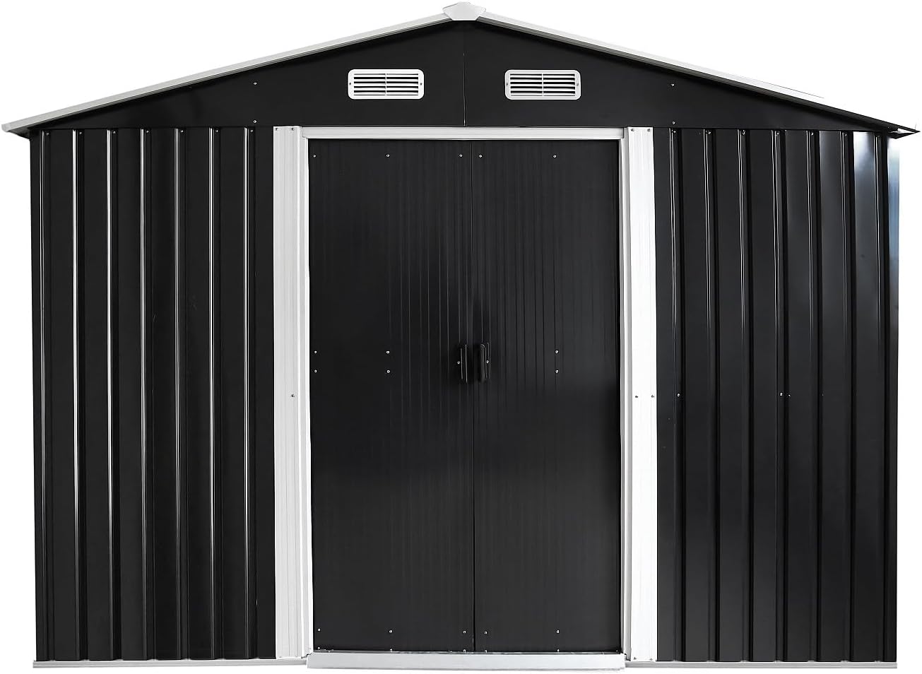 Vente-unique - MANSO - Abri métal acier galvanisé gris 8m² - MANSO