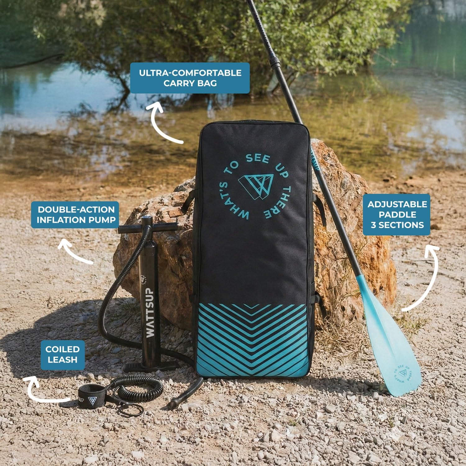 Wattsup - First gamme SUP gonflable - Dropstitch - Pack complet