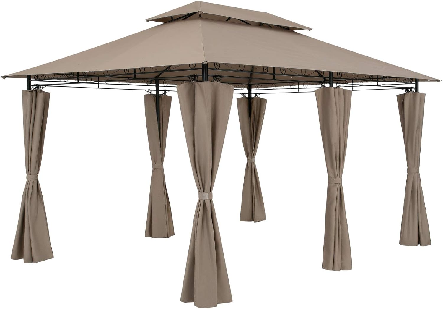 Casaria - Pavillon Jardin 3x4m - Métal, Hydrofuge, UV 50+, Robuste, Taupe, Topas.