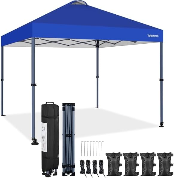Yaheetech - Tonnelle pliante 3x3m - roulettes, UV50+, accessoires