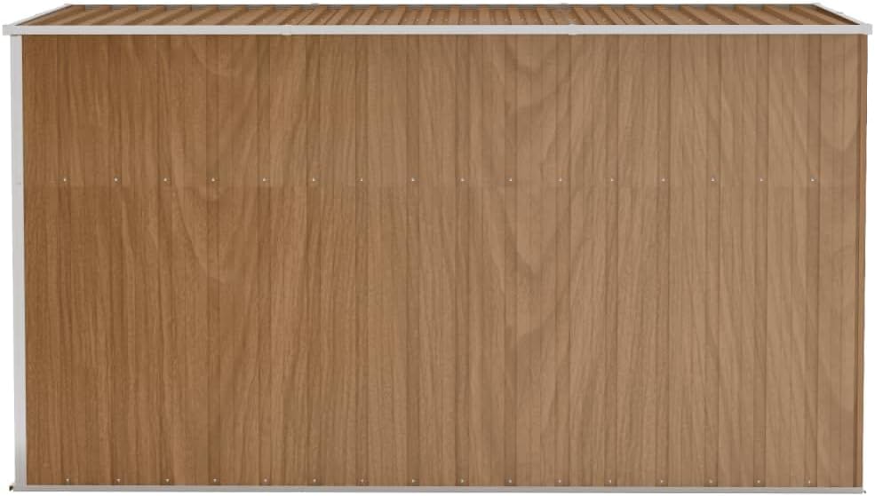 vidaXL Abri de Jardin Mural Abri de Rangement d'Outils Rangement d'Equipement de Jardin Extérieur Marron 118x288x178 cm Acier Galvanisé